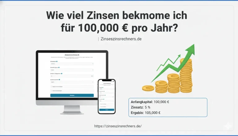 Wie viel Zinsen bekomme ich für 100.000 € pro Jahr